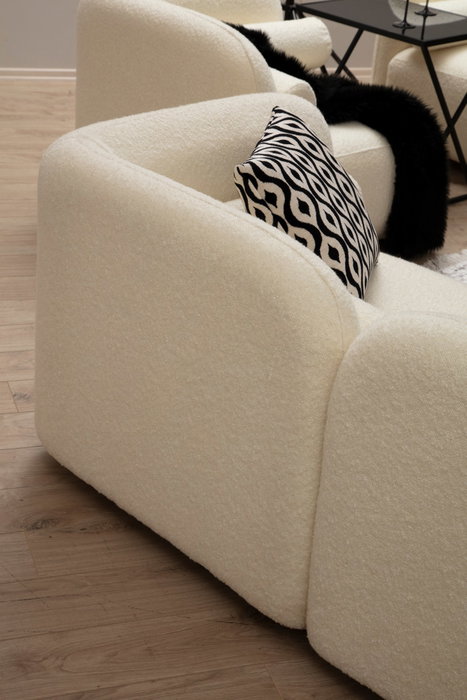 Atelier Del Sofa Victoria Bouclette - Sofá de 2 plazas Crema
